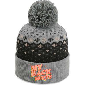 Funny Retro Rainbow My Back Hurts The Baniff Cuffed Pom Beanie