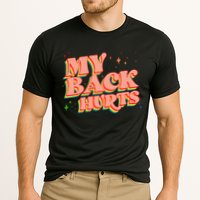 Funny Retro Rainbow My Back Hurts Performance Shirt