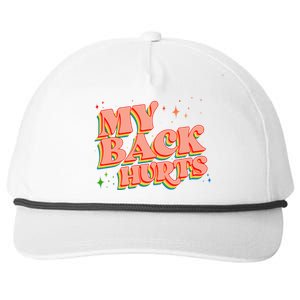 Funny Retro Rainbow My Back Hurts Snapback Five-Panel Rope Hat