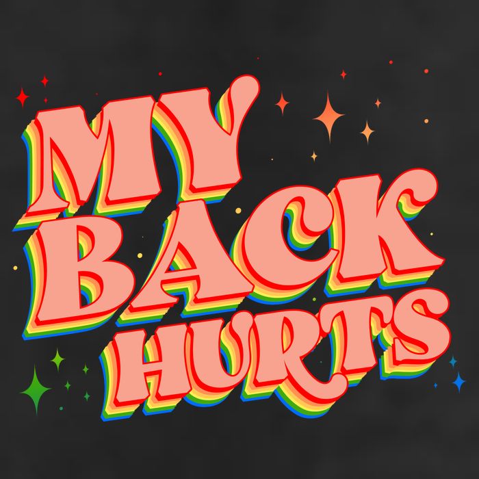 Funny Retro Rainbow My Back Hurts Trucker Hat
