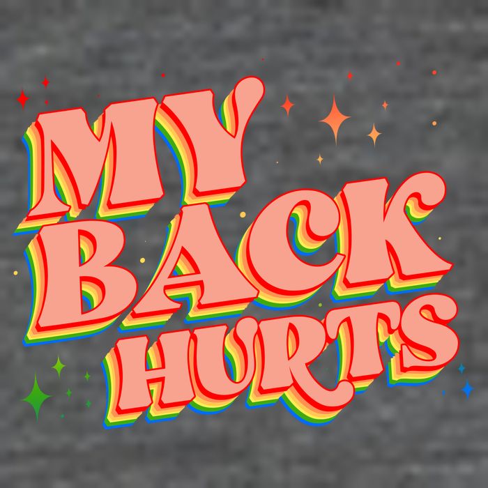 Funny Retro Rainbow My Back Hurts Flatbill Hat