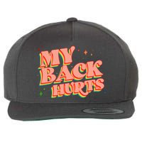 Funny Retro Rainbow My Back Hurts Wool Snapback Cap