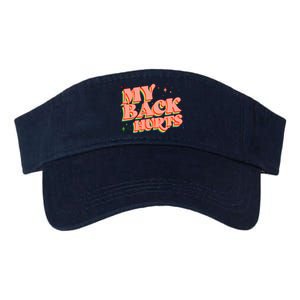 Funny Retro Rainbow My Back Hurts Valucap Bio-Washed Visor