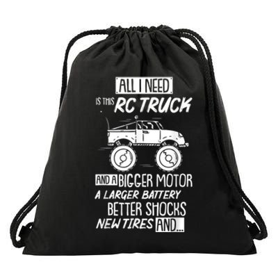 Funny RC Racing RC Truck Radio Controlled RC Car Saying Drawstring Bag