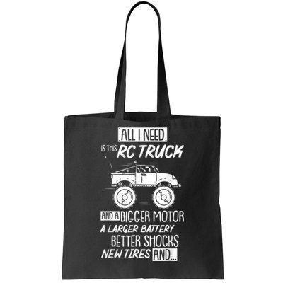 Funny RC Racing RC Truck Radio Controlled RC Car Saying Tote Bag