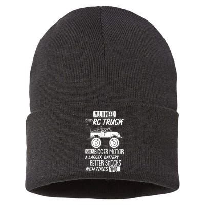 Funny RC Racing RC Truck Radio Controlled RC Car Saying Sustainable Knit Beanie