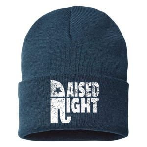 Funny Raised Right Elephant Vote Republican Party Red State Sustainable Knit Beanie