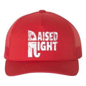 Funny Raised Right Elephant Vote Republican Party Red State Yupoong Adult 5-Panel Trucker Hat