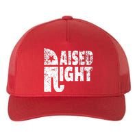 Funny Raised Right Elephant Vote Republican Party Red State Yupoong Adult 5-Panel Trucker Hat