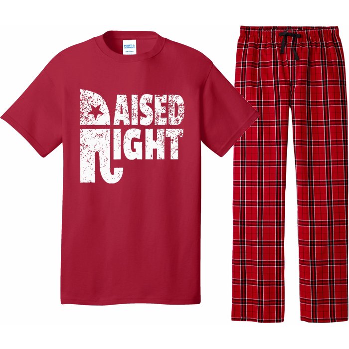 Funny Raised Right Elephant Vote Republican Party Red State Pajama Set