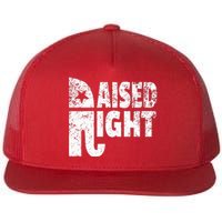 Funny Raised Right Elephant Vote Republican Party Red State Flat Bill Trucker Hat