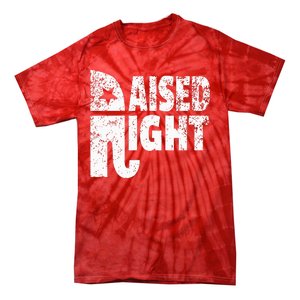 Funny Raised Right Elephant Vote Republican Party Red State Tie-Dye T-Shirt