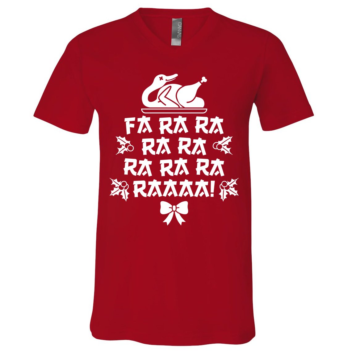 Fa Ra Ra Christmas Duck V-Neck T-Shirt