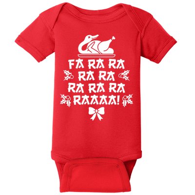 Fa Ra Ra Christmas Duck Baby Bodysuit