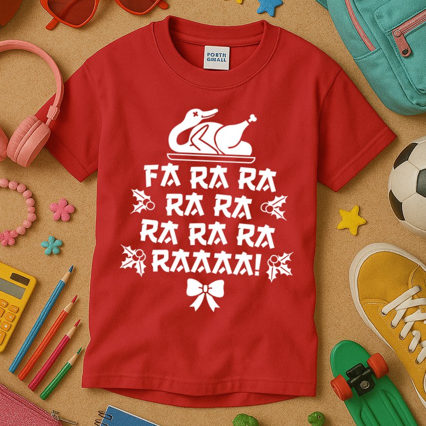 Fa Ra Ra Christmas Duck Kids T-Shirt