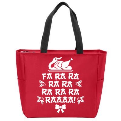 Fa Ra Ra Christmas Duck Zip Tote Bag