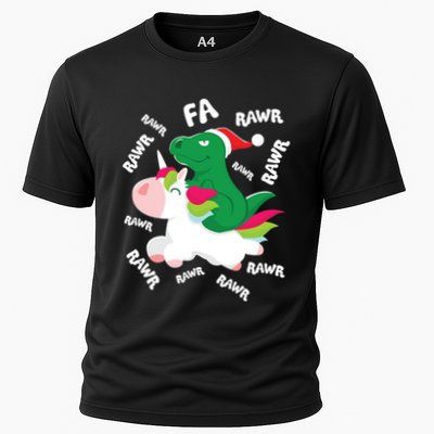 Fa Ra Rawr Trex Dinosaur Riding Reindeer Unicorn Christmas Gift Performance Shirt