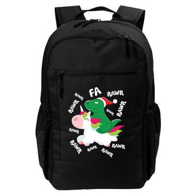 Fa Ra Rawr Trex Dinosaur Riding Reindeer Unicorn Christmas Gift Backpack