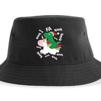 Fa Ra Rawr Trex Dinosaur Riding Reindeer Unicorn Christmas Gift Sustainable Bucket Hat
