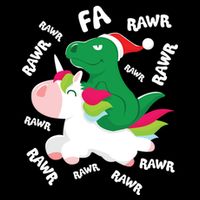 Fa Ra Rawr Trex Dinosaur Riding Reindeer Unicorn Christmas Gift Sustainable Bucket Hat