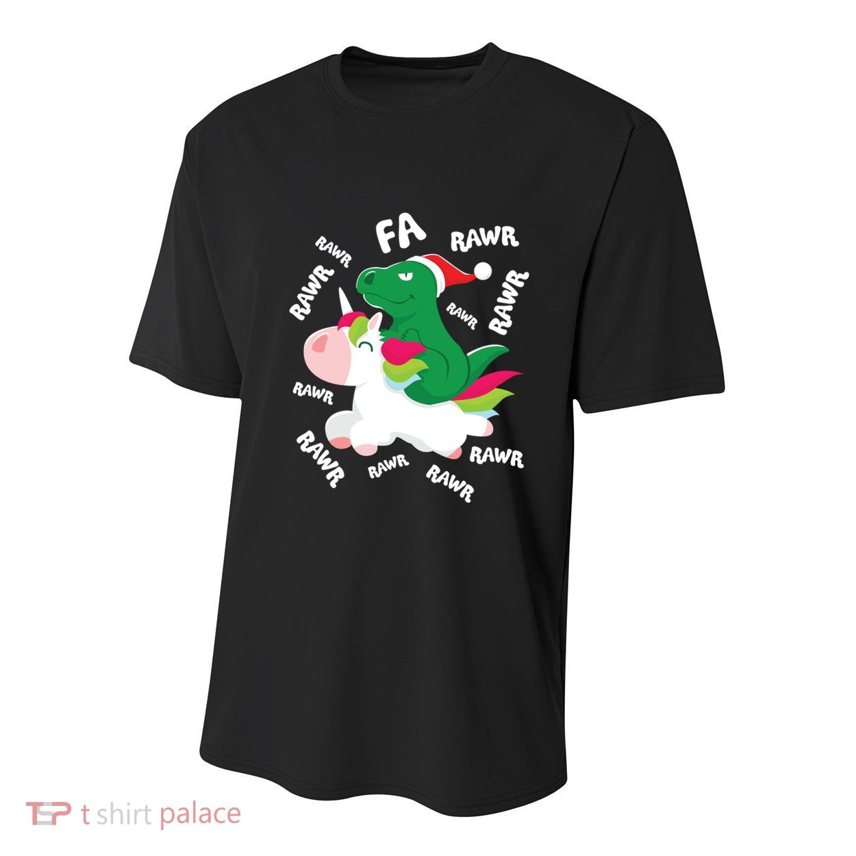 Fa Ra Rawr Trex Dinosaur Riding Reindeer Unicorn Christmas Gift Youth Performance Sprint T-Shirt