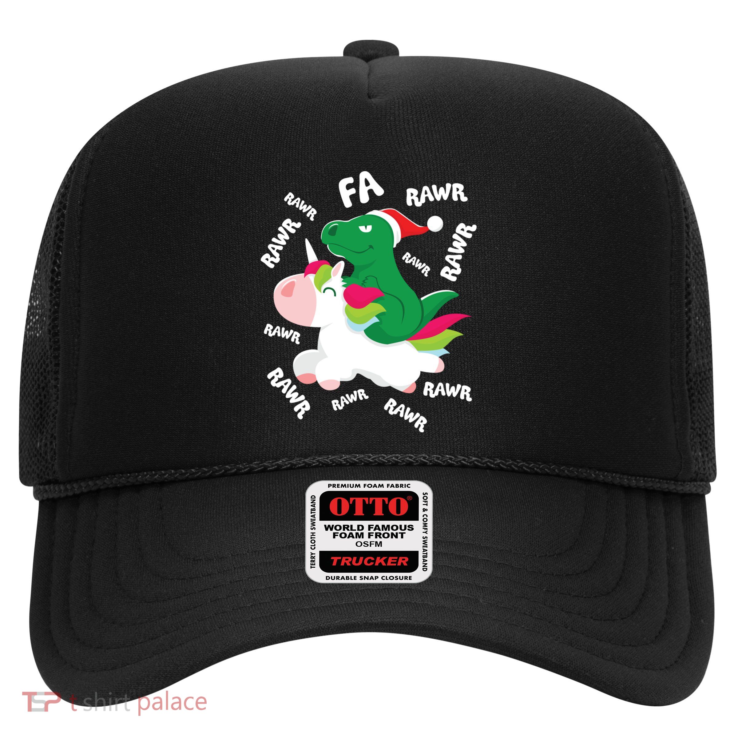 Fa Ra Rawr Trex Dinosaur Riding Reindeer Unicorn Christmas Gift Trucker Hat