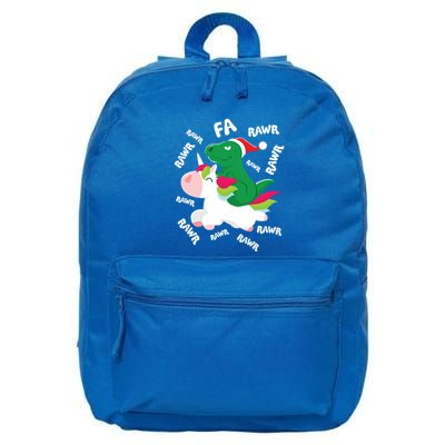 Fa Ra Rawr Trex Dinosaur Riding Reindeer Unicorn Christmas Gift 16 in Basic Backpack