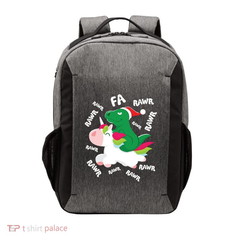 Fa Ra Rawr Trex Dinosaur Riding Reindeer Unicorn Christmas Gift Vector Backpack