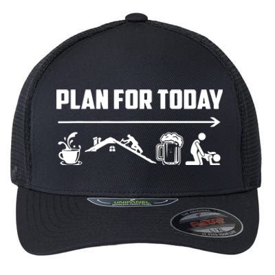 Funny Roofing Roofer Plan For Today Coffee Roofing Beer Flexfit Unipanel Trucker Cap