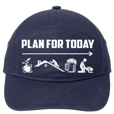 Funny Roofing Roofer Plan For Today Coffee Roofing Beer 7-Panel Snapback Hat