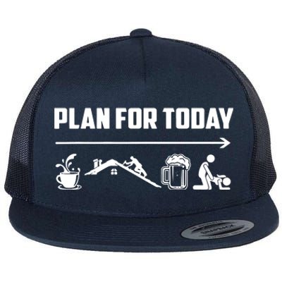 Funny Roofing Roofer Plan For Today Coffee Roofing Beer Flat Bill Trucker Hat