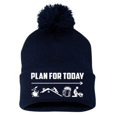 Funny Roofing Roofer Plan For Today Coffee Roofing Beer Pom Pom 12in Knit Beanie