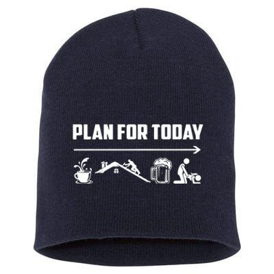 Funny Roofing Roofer Plan For Today Coffee Roofing Beer Short Acrylic Beanie