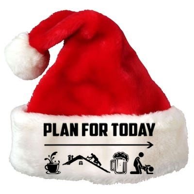 Funny Roofing Roofer Plan For Today Coffee Roofing Beer Premium Christmas Santa Hat