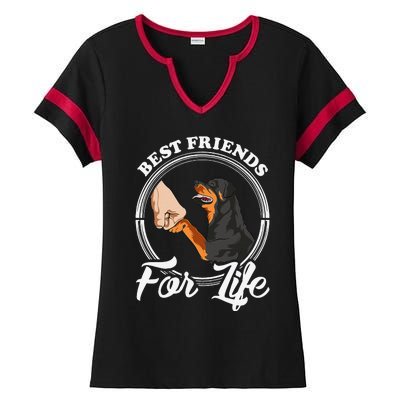 Funny Rottweiler Rottweiler Lover Ladies Halftime Notch Neck Tee