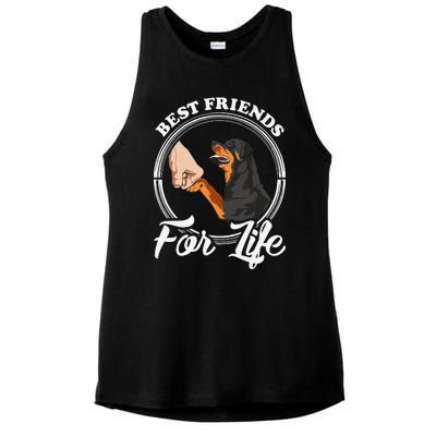 Funny Rottweiler Rottweiler Lover Ladies PosiCharge Tri-Blend Wicking Tank