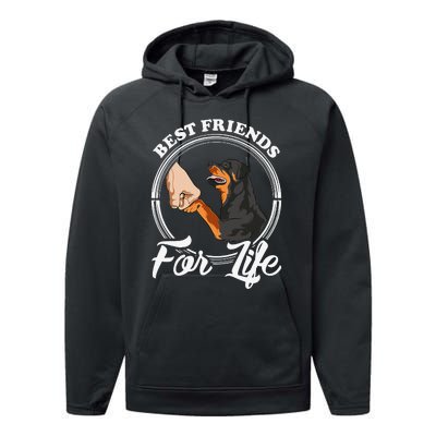 Funny Rottweiler Rottweiler Lover Performance Fleece Hoodie