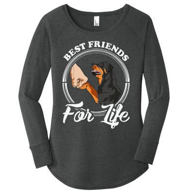 Funny Rottweiler Rottweiler Lover Women's Perfect Tri Tunic Long Sleeve Shirt