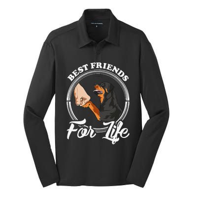 Funny Rottweiler Rottweiler Lover Silk Touch Performance Long Sleeve Polo