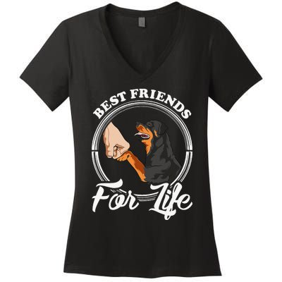 Funny Rottweiler Rottweiler Lover Women's V-Neck T-Shirt