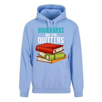 Funny Reader Reading Literary I Bookmarks Are For Quitters Meaningful Gift Unisex Surf Hoodie