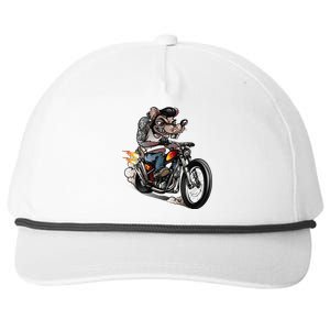 Funny Rockabilly Rats Riding A Bike Snapback Five-Panel Rope Hat