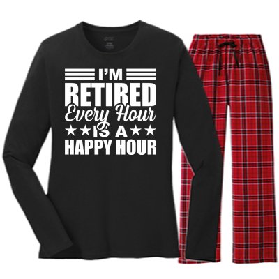 Funny Retired Retirement Women's Long Sleeve Flannel Pajama Set 