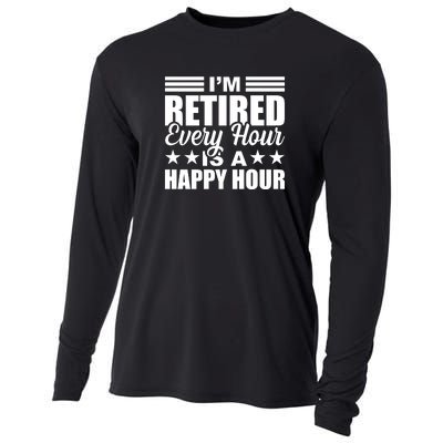 Funny Retired Retirement Cooling Performance Long Sleeve Crew