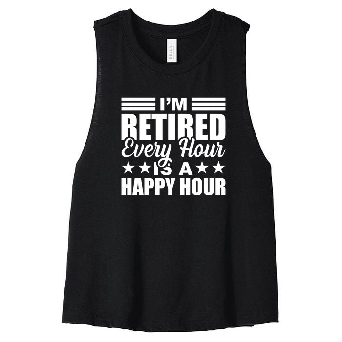 Funny Retired Retirement Women's Racerback Cropped Tank