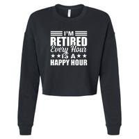 Funny Retired Retirement Cropped Pullover Crew