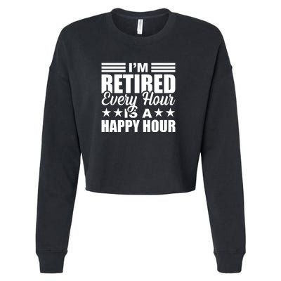 Funny Retired Retirement Cropped Pullover Crew