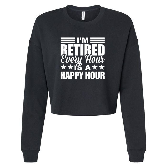 Funny Retired Retirement Cropped Pullover Crew