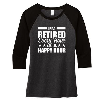 Funny Retired Retirement Women's Tri-Blend 3/4-Sleeve Raglan Shirt