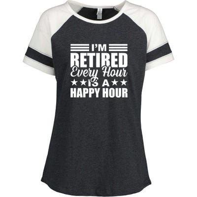 Funny Retired Retirement Enza Ladies Jersey Colorblock Tee